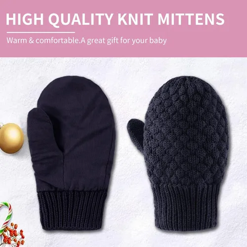 Miniatura 4 de Guantes de punto para bebés, niños y niñas, guantes de invierno para recién nacidos, guantes de 0 a 3 años