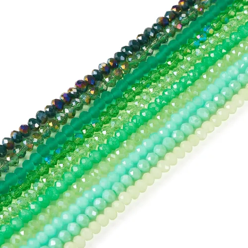 Miniatura 26 de Elecrelive 660 piezas Cuentas de Cristal Briolette de 4mm Cuentas de Vidrio Rondelle Color AB Cuentas de Vidrio Facetadas Sueltas para Bisutería