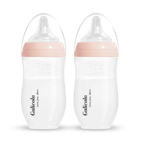 Miniatura 7 de Gulicola Natural PP - Juego de 2 biberones de lactancia materna para recién nacido, pezones de flujo lento, 0 meses +, 5 onzas, color blanco