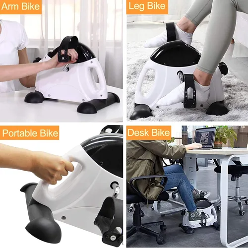 Miniatura 6 de Ejercitador de pedales debajo del escritorio, bicicleta estática para piernas y brazos, ciclismo y ejercicio de recuperación