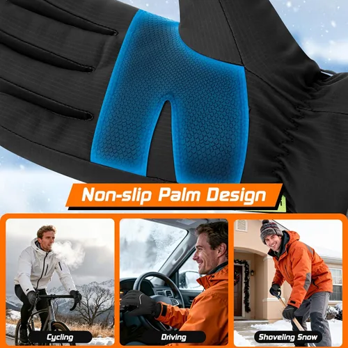 Miniatura 6 de Guantes de invierno impermeables, pantalla táctil térmica, clima frío, esquí, nieve, guantes cálidos a prueba de viento para ciclismo, correr