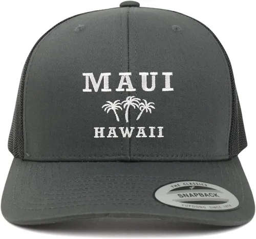 Miniatura 11 de Trendy Apparel Shop Maui Hawaii - Gorra de malla retro bordada con palmera