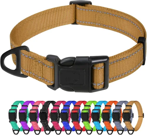 Miniatura 19 de TagME Collares de nailon reflectantes para perros, collar ajustable clásico para mascotas con hebilla de liberación rápida para perros pequeños