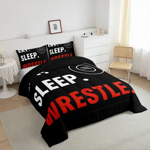 Miniatura 6 de Castle Fairy Juego de edredón de deportes de lucha libre, tamaño Queen, juego de ropa de cama con temática de lucha libre para mujeres adultas