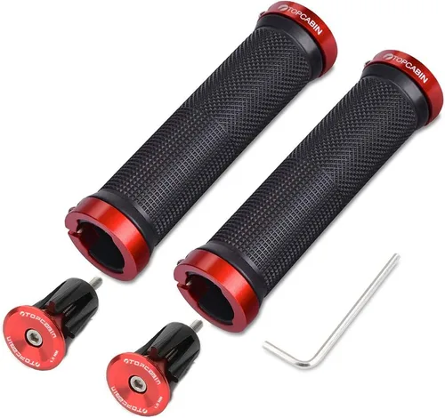 Miniatura 15 de TOPCABIN - Puños de manillar de bicicleta de doble bloqueo - Puños de goma cómodos para BMX y bicicleta de montaña Negro