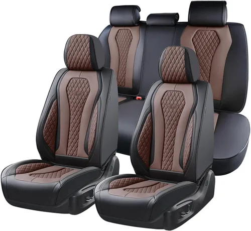 Miniatura 19 de Coverado Fundas de Asiento, Fundas de Asiento de Coche para Asientos Delanteros, Funda de Asiento de Coche Roja, Fundas de Asiento de Coche Rojo