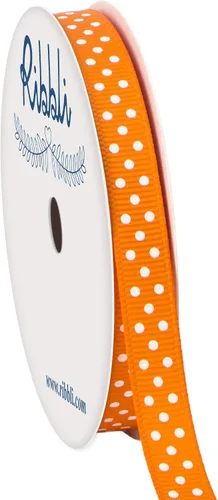Miniatura 11 de Ribbli Cinta de grogrén para manualidades, carrete de 3/8 pulgadas, 10 yardas, narciso amarillo con puntos blancos, uso para envolver regalos