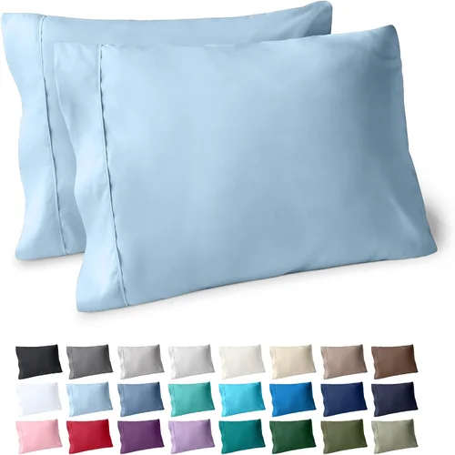 Miniatura 28 de Bare Home Juego de 2 fundas de almohada de microfibra de tamaño estándar, fundas de almohada refrescantes, doble cepillado, fácil cuidado, cierre