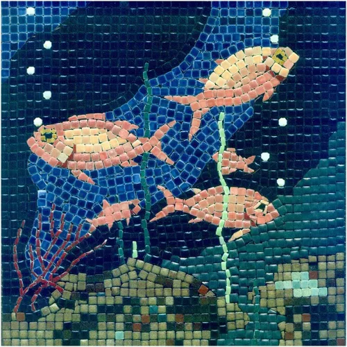 Miniatura 29 de Mosaicos hechos a mano fáciles con nuestro kit de manualidades de mosaico para adultos, delfín cuadrado de 7 pulgadas (20cm)