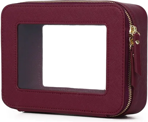 Miniatura 21 de Pinkmik Pequeña bolsa de maquillaje, mini estuche transparente para maquillaje y neceser con cremallera, organizador de bolsos para mujer