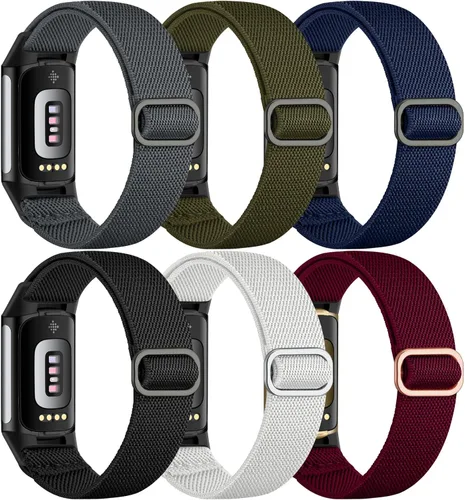 Miniatura 11 de Maledan Correa deportiva compatible con Fitbit Charge 5 bandas/Fitbit Charge 6 bandas para mujeres y hombres, correa de nailon tejida suave