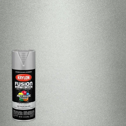 Miniatura 345 de Krylon Fusion - Pintura en aerosol adhesiva todo en uno para uso en interiores y exteriores, 12 onzas, aluminio