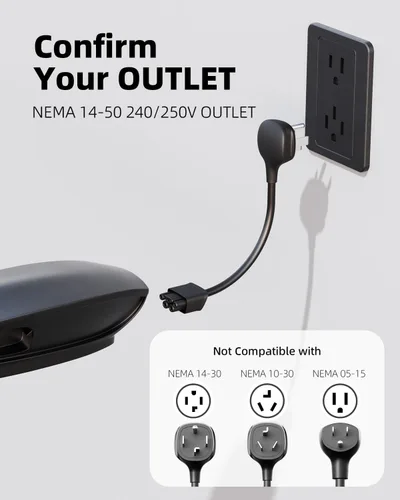Miniatura 5 de FOCSPROD Adaptador NEMA 14-50 Solo para Cargador Móvil Tesla Gen 2 y 3, Conector de Toma 14-50 de 240/250V de Carga Rápida para Adaptador