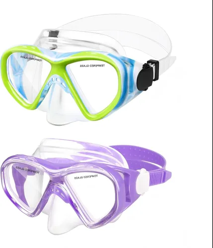 Miniatura 28 de ACQCES Gafas de natación para niños, máscara de buceo para niños y niñas de 5 a 15 años, gafas de natación antivaho de dos colores con cubierta