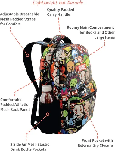 Miniatura 2 de Marvel Kawaii Avengers - Mochila escolar 160in Negromulti MKCFS5YT