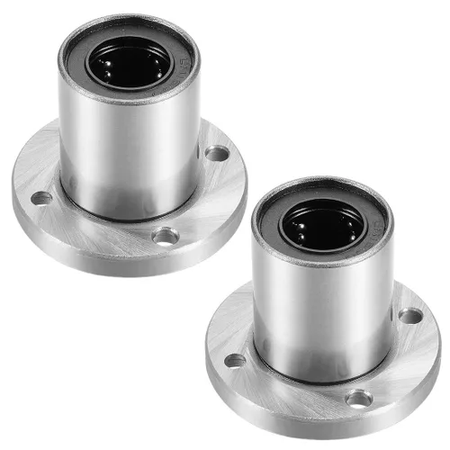 Miniatura 5 de uxcell Rodamientos lineales de brida redonda LM25UU, diámetro de diámetro de 0.984 in, diámetro exterior de 1.575 in, longitud de 2.323 in, 2