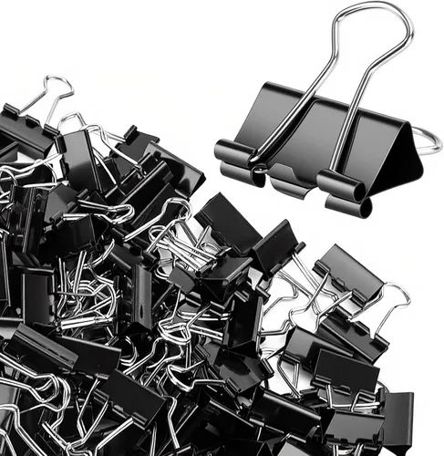 Miniatura 9 de Paquete de 120 mini clips para carpeta, clips negros para carpeta, clips de papel pequeños de 0.591 in 5/8 pulgadas. Clips de oficina