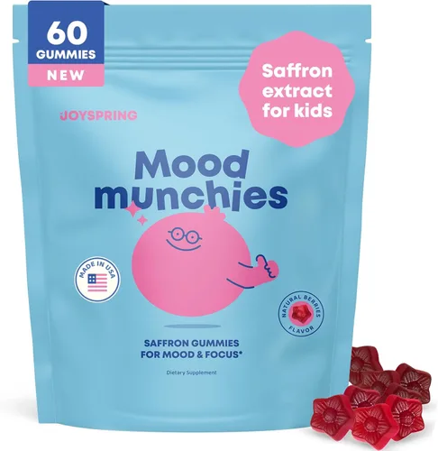 JoySpring Gomitas de azafrán para niños | Extracto de azafrán con suplementos GABA que ofrecen apoyo al estado de ánimo y calma las rabietas |