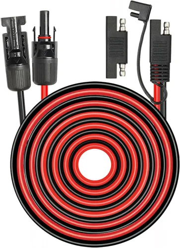Miniatura 12 de 2 piezas de 1 pie de cable adaptador de panel solar a SAE - Cable de extensión de conector SAE 10AWG para kit de cargador de batería de panel solar