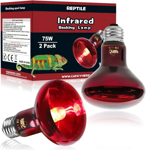 Miniatura 9 de LUCKY HERP Lámpara de Calor Infrarroja 50W Paquete de 2, Bombillas de Luz de Punto de Sol para Reptiles y Anfibios, Bombillas de Lámpara de Calor