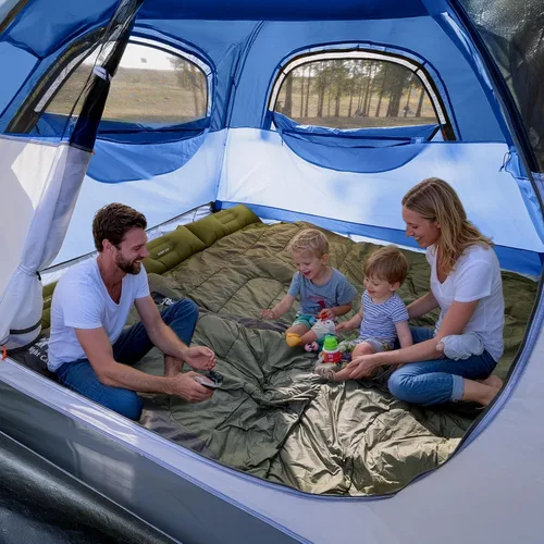 Miniatura 2 de Night Cat Pop Up Tent 2-3 Persons Instant Set Up Tent with Footprint Tarp & Porch, Automatic Double Layer Waterproof Camping Tent with Rainfly Azul