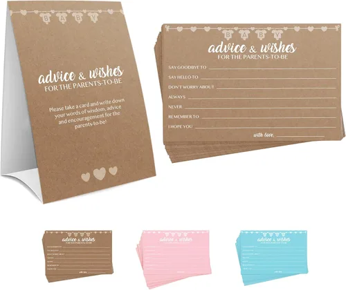 Miniatura 7 de Party Hearty Juegos de Baby Shower para Niño, 50 pcs Juego de Predicciones y Consejos, Tarjetas de Actividades Divertidas, Ideas de Baby Shower