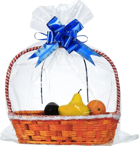 Paquete de 50 bolsas grandes de celofán de 24 x 30 pulgadas, para cestas de regalo de celofán transparente, extra grandes de 2.3 mil de grosor para