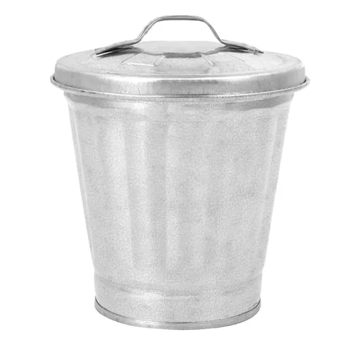 TOYANDONA Cubo de basura galvanizado, cesta decorativa de basura, estilo vintage, de granja, de metal, para escritorio, mini papelera, soporte para