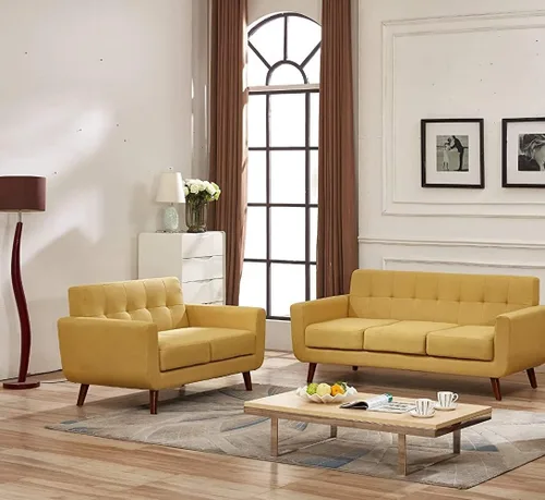 Miniatura 3 de Jenny - Sillón de tela de lino copetudo, cómodo, moderno, tapizado, para sala de lectura, club, bohemio, para sala de estar, dormitorio y espacios