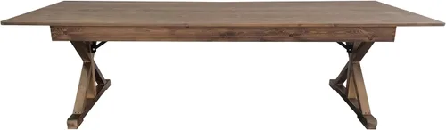 Miniatura 8 de Flash Furniture Hercules - Mesa de comedor plegable con patas en X, mesa rectangular de pino macizo de grado comercial para 10, 9 x 40 pulgadas