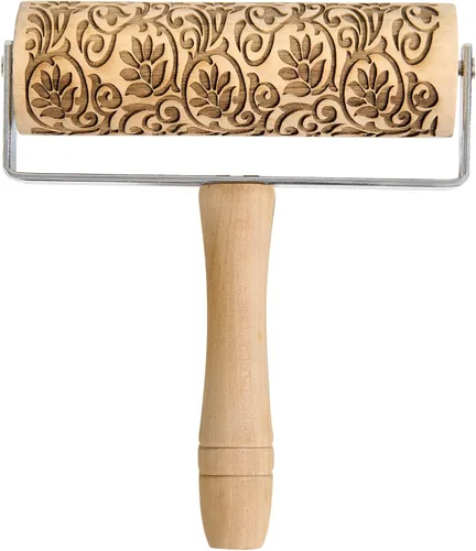Miniatura 10 de Rodillo de estampado de Mrs. Anderson’s Baking, diseño de Paisley, madera de haya europea