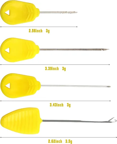 Miniatura 3 de Kit de aparejos de pesca para el pelo de la carpa – 45 piezas curvadas de púas de la carpa gancho trenzado línea cebo tapón aguja herramienta aroma