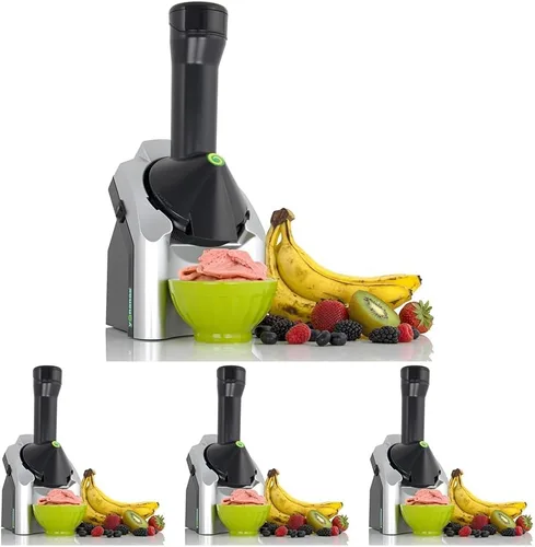 Miniatura 8 de Yonanas - Máquina clásica de helado de fruta congelada para golosinas veganas y sin lácteos saludables, máquina plateada de 200W con 36 recetas