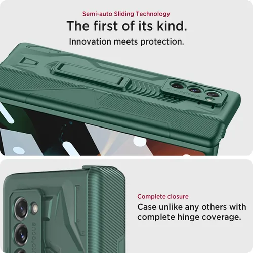 Miniatura 6 de Miimall Funda para Galaxy Z Fold 2 con protección de bisagra, protector de pantalla de alta transparencia, protector de bisagra magnético, soporte