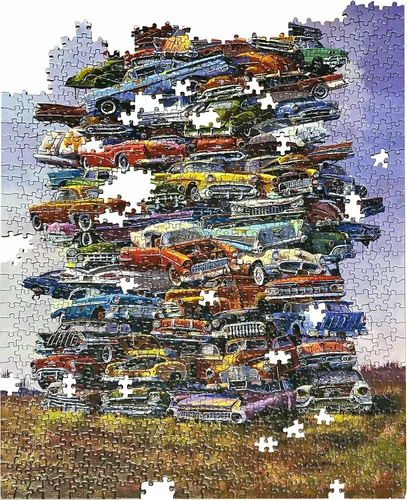 Miniatura 5 de TDC Games Rompecabezas de coche clásico fabuloso de los años 50, rompecabezas vintage de 1000 piezas para adultos