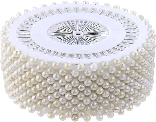480 alfileres de cabeza de bola perlada blanca perlada, alfileres rectos de perlas blancas, alfileres de costura, alfileres decorativos de cabeza de