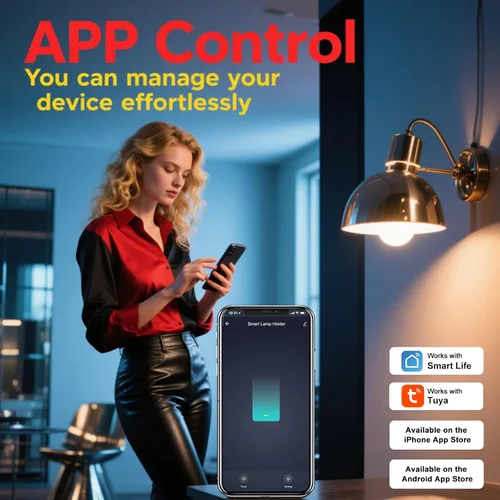 Miniatura 4 de LoraTap Adaptador de enchufe de bombilla inteligente Wi-Fi, voz para Alexa/Google, grupo de aplicaciones Smart Life y temporizador, 60 W máximo
