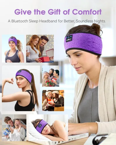 Miniatura 7 de MUSICOZY Auriculares para dormir inalámbricos, diadema Bluetooth, auriculares deportivos para dormir, auriculares máscara para dormir, diadema