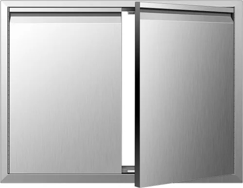 Miniatura 17 de Puertas de cocina para exteriores de 26 pulgadas de ancho x 24 pulgadas de alto con mango horizontal, puertas de acceso dobles para barbacoa, acero