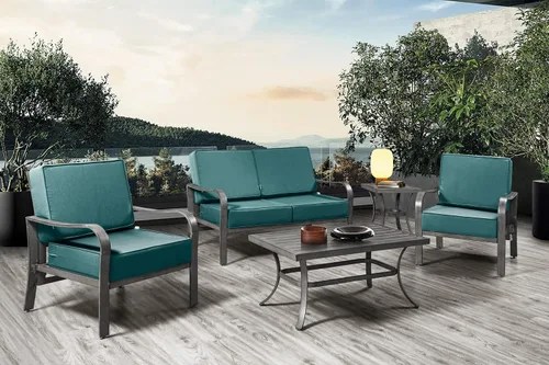 Miniatura 7 de ARTPLAN Cojines de asiento profundos para muebles de exterior, juego de cojines de asiento gruesos de 24 x 24 x 6 pulgadas, cojines de asiento