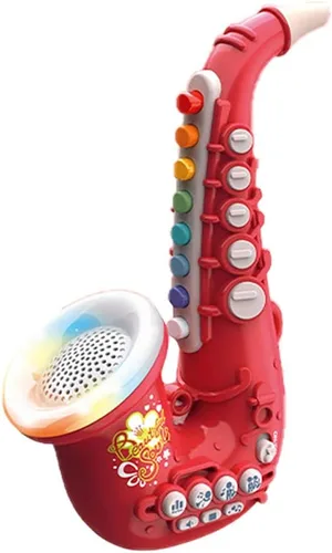 Smaroll Juguete de saxofón para niños con luz y sonido, multifuncional, juguetes educativos tempranos, juguete de instrumento musical para niños