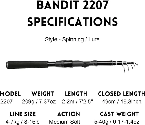 Miniatura 3 de Whistytwig Carbon Fiber Telescopic Fishing Rod - Portable Collapsible Design for Travel and Adventure - Versatile Saltwater and Freshwater Fishing