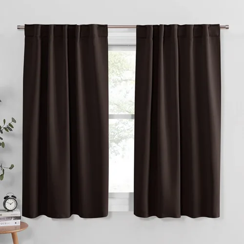 Miniatura 118 de PONY DANCE Cortinas cortas con aislamiento térmico para ventana pequeña, para guardería, baño, cocina, lavandería, caravana, sótano, 29 pulgadas