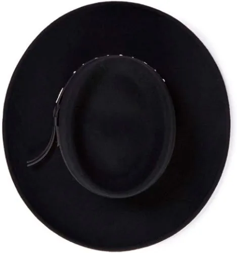 Miniatura 4 de Stetson Black Hawk Wool Felt Western Hat Crushable Gambler Crown