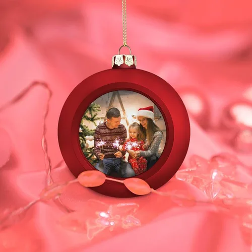 Miniatura 8 de Adorno de bola de foto personalizada adorno decorativo de Navidad de bola colgante. Tamaño grande