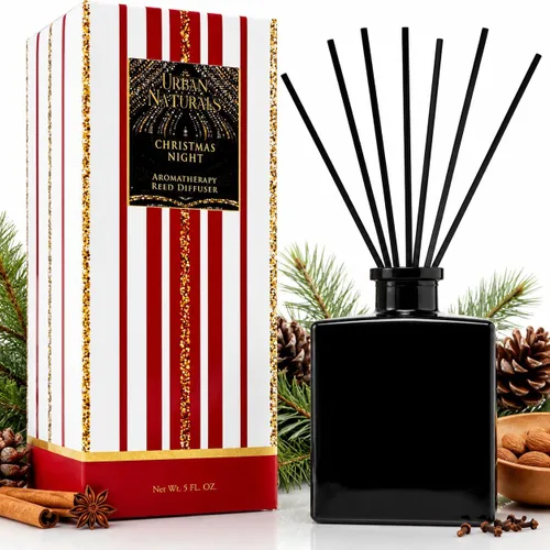 Miniatura 17 de Urban Naturals Balsam Forest - Juego de aceites difusores de varillas – Abeto Fraser, hoja perenne, pino, cedro leñoso y sándalo – Botella de vidrio