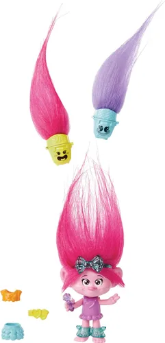 Miniatura 8 de Mattel DreamWorks Trolls Band Together Hair Pops - Muñeca pequeña, rama con ropa extraíble y 3 accesorios sorpresa