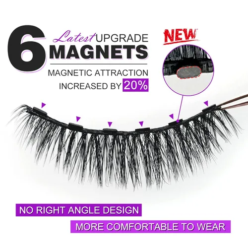 Miniatura 2 de Royaomis 10 pares de pestañas magnéticas con delineador de ojos, pestañas magnéticas de aspecto natural, kit de pestañas magnéticas, los últimos Moda