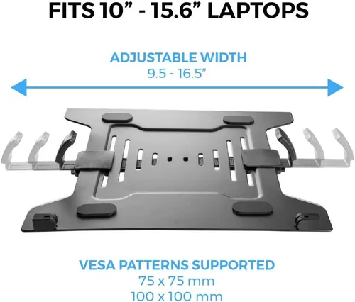 Miniatura 2 de HumanCentric Bandeja de montaje VESA para laptop para brazos y soportes de monitor, se adapta a agujeros de montaje VESA de 75 x 75 y 3.937 x 3.937