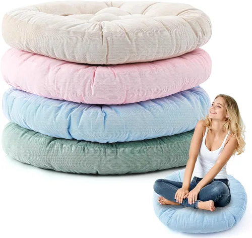 Miniatura 11 de Almohadas de suelo Jerify 22 x 22 Pulgadas Redondas Cuadradas Grandes Almohada de meditación para piso para aula Meditación para adultos Almohada